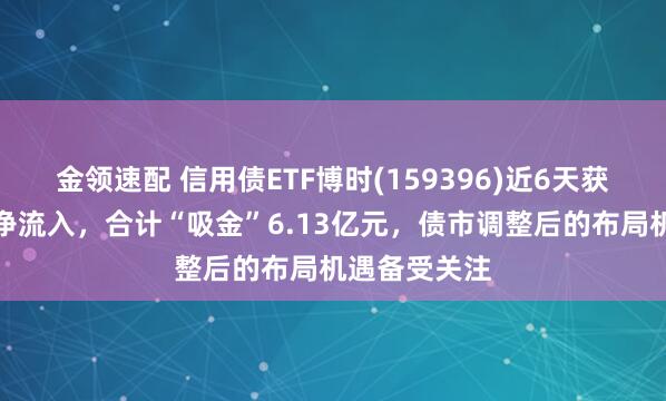 金领速配 信用债ETF博时(159396)近6天获得连续资金净流入，合计“吸金”6.13亿元，债市调整后的布局机遇备受关注