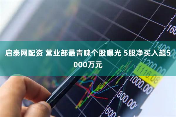 启泰网配资 营业部最青睐个股曝光 5股净买入超5000万元